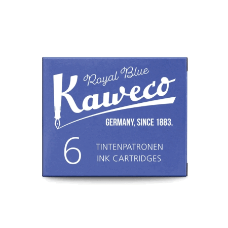 Набор картриджей Kaweco для перьевых ручек 6 штук Королевский синий в картонной коробке KAW-10000256
