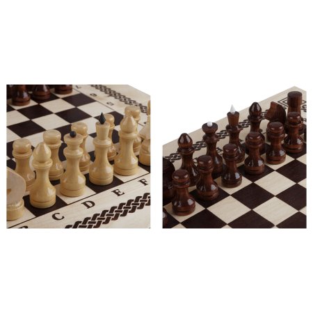 Набор игр 3 в 1 ТРИ СОВЫ "Нарды, шашки, шахматы" обиходные, с деревянной доской 40 x 40 см, поле 29 x 29 RE-НИ_343630