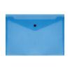 Папка-конверт на кнопке A4 СТАММ 150 мкм, пластик, прозрачная, синяя RE-ММ-32273