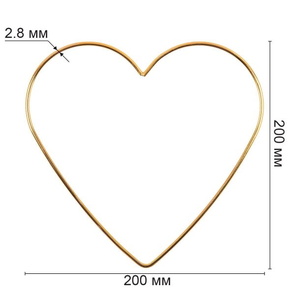 Каркас для рукоделия GAMMA "сердце" (заготовка) металл под золото RKH-020