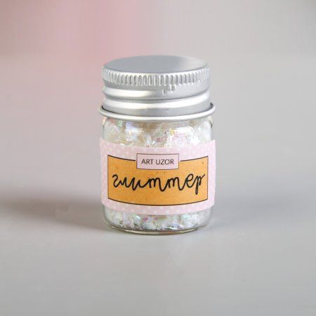 Глиттер в баночке "Белые хлопья" 8 г 4.2 x 2.8 x 2.8 см SIM-4344882