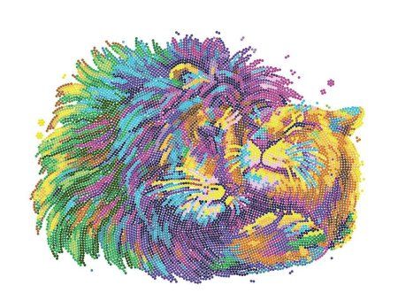 Кристальная (алмазная) мозаика ФРЕЯ на подрамнике "Львиные ласки" 40 х 30 см ALPD-105