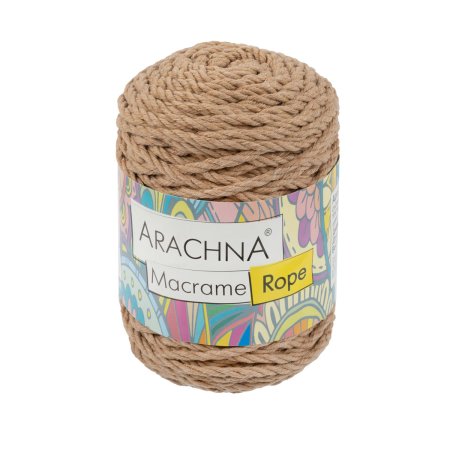 Пряжа ARACHNA Macrame Rope 70% хлопок, 30% полиэстер 120 ± 10 г 54 ± 1 м №304 бежевый ARA-MR-304