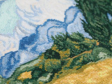 Набор для вышивания PANNA Золотая серия. Пшеничное поле с кипарисами MET-7347