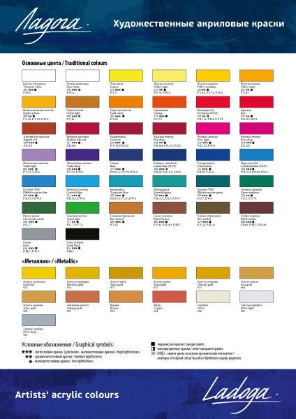 Краска акриловая ЛАДОГА 100 мл