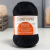 Пряжа Пехорская ПТ "Хлопок натуральный" 100% хлопок 1 х 100 г 425 ± 21 м №002 черный PEH-HLO-002