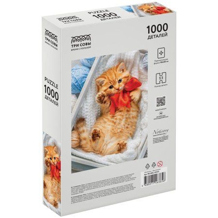 Пазл ТРИ СОВЫ 1000 "Котенок с бантиком" RE-ПК1000_48365