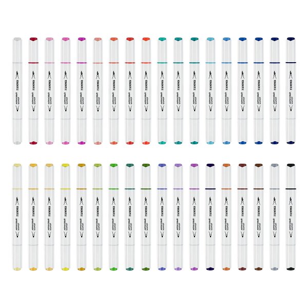 Маркеры акриловые ГАММА "Классические", 36 цв., двусторонние кисть и пуля, пластик.бокс RE-15062025_36