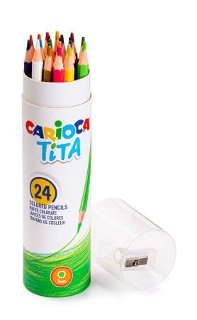 Карандаши цветные пластиковые Carioca "Tita" 24 цв заточенные 43341