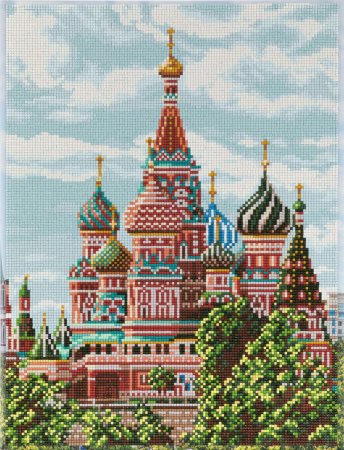 Кристальная (алмазная) мозаика ФРЕЯ на подрамнике "Храм Василия Блаженного" 30 х 40 см ALPD-284