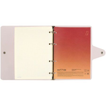 Тетрадь на кольцах 120л. A5 MESHU "Neko" клетка, с пластиковой обложкой RE-MS_50663