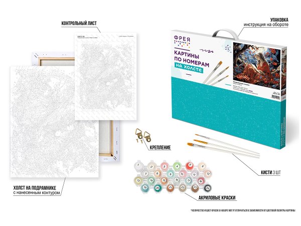 Набор для раскрашивания по номерам (холст на подрамнике) ФРЕЯ 50 х 40 см "Погруженная в книгу" PNB/PL-359