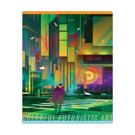 Тетрадь 48л. A5 клетка Greenwich Line "Colorful futuristic art" глянцевая ламинация, 70 г/м2 RE-N5c48-41076 Тетрадь 48л. A5 клетка Greenwich Line "Colorful futuristic art" глянцевая ламинация, 70 г/м2 RE-N5c48-41076