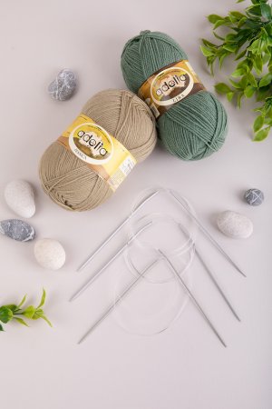 Спицы круговые GAMMA алюминий d 2.5 мм 80 см с покрытием KNC-25