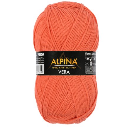 Пряжа ALPINA Vera 55% акрил, 45% хлопок 1 х 100 г 280 ± 15 м №40 оранжевый ALP-VER-40