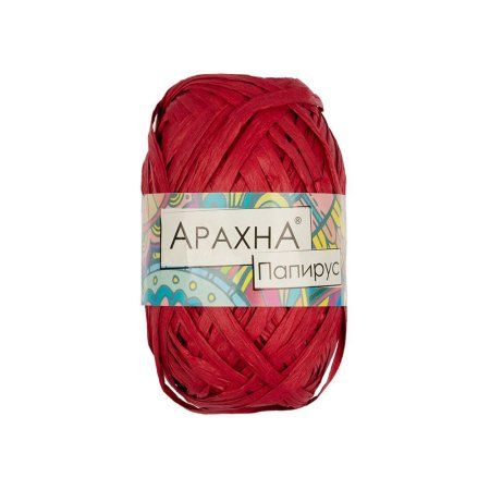 Пряжа ARACHNA Papyrus 100% целлюлоза 1 х 40 г ± 3 г 50 м ± 4 м №02 красный ARA-PAP-02