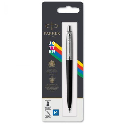 Ручка шариковая PARKER Jotter Black синяя, 1.0 мм, кнопочный механизм, пластик. корпус, блистер RE-2096873