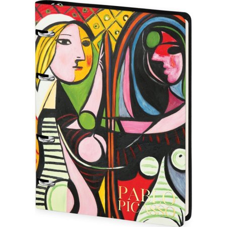 Тетрадь на кольцах 80л. A5 ЛАЙТ, кожзам, Greenwich Line "Pablo Picasso. Girl before a Mirror" тон. блок RE-Nr4A5_43423