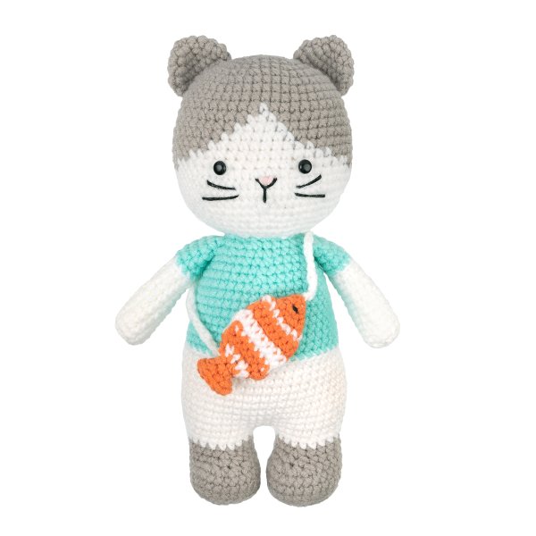 Набор для вязания "Miadolla" Котик с рыбкой AMG-0156