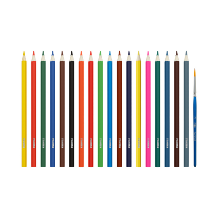 Карандаши акварельные ГАММА "Классические" 18 цв шестигранные, заточен., с кистью, картон, европодвес RE-221118_03_03