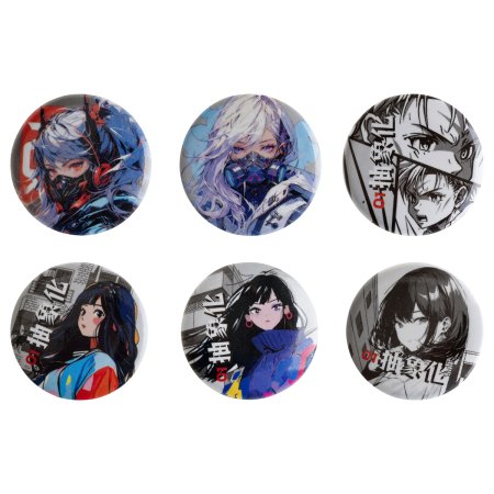 Значки закатные MESHU "Anime" набор 6 шт RE-MS_60978