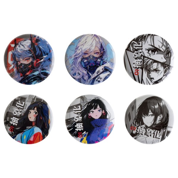 Значки закатные MESHU "Anime" набор 6 шт RE-MS_60978