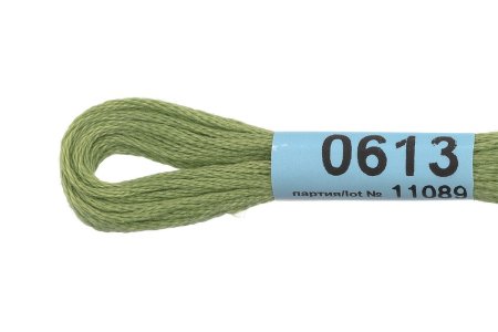 Нитки для вышивания GAMMA мулине (0207-0819) 8 м №0613 св-оливковый MG-0613