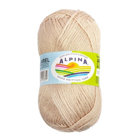 Пряжа ALPINA Ariel 98% акрил, 2% пайетки 1 x 50 г 150 ± 10 м №05 св.бежевый ALP-ARI-05