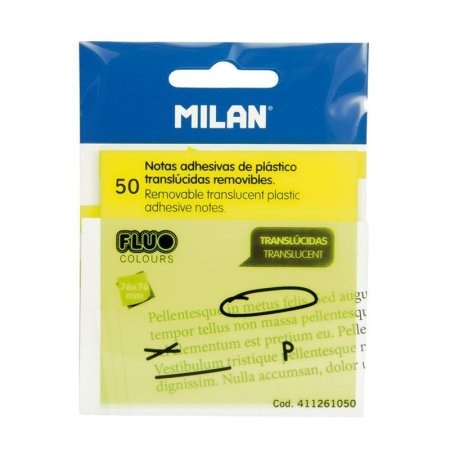 Самоклеящийся блок MILAN 76 x 76 мм 50 шт, прозрачные желтые ML-411261050