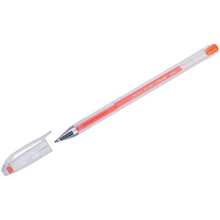 Ручка гелевая Crown "Hi-Jell Color" оранжевая, 0.7 мм RE-HJR-500H-2