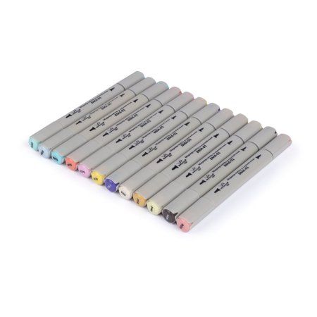 Набор маркеров на спиртовой основе VISTA-ARTISTA 01 - Пастельные тона 0.7-7 мм 12 цв BMAS-12-01