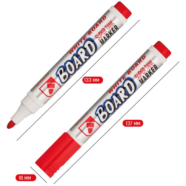 Маркер для белых досок Crown "Multi Board" 3 мм, пулевидный, красный RE-CBM-10003