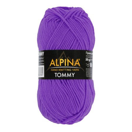 Пряжа ALPINA Tommy 100% микнес 1 х 50 г 130 ± 10 м №023 сиреневый ALP-TOM-023