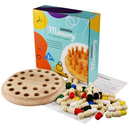 Настольная игра: Десятое королевство "Мемори шахматы" деревянные фигуры, 24 шт, подставка для фигур с отверстиями RE-Т-001