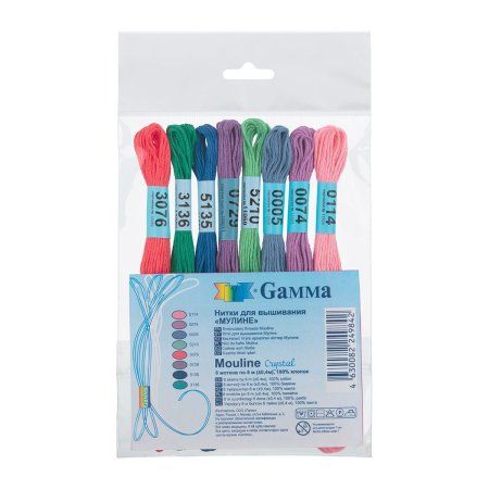 Набор мулине GAMMA "Mouline" 100% хлопок 8 x 8 м Crystal MGM-984