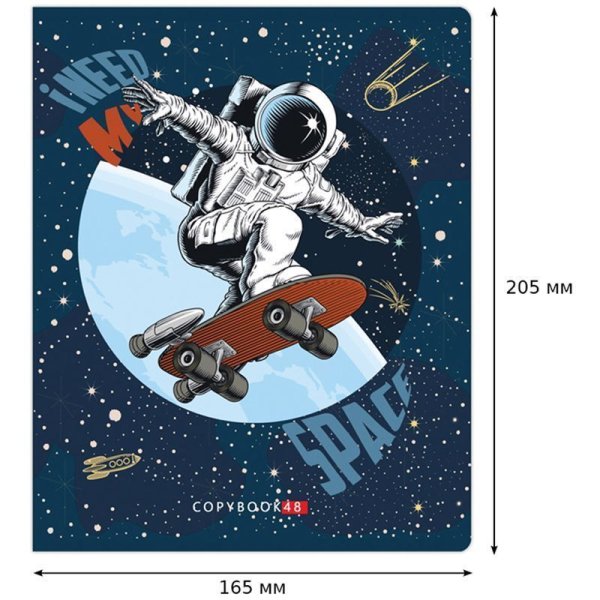 Тетрадь 48л. A5 клетка BG "Космонавт" ассорти, эконом RE-Т5ск48 10395