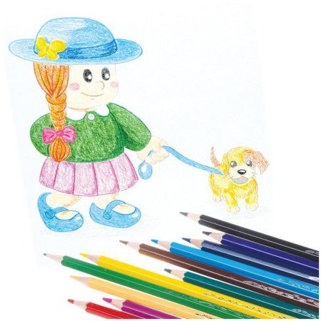 Карандаши цветные JOVI 12 цв заточенные, картон, европодвес RE-730/12