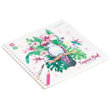 Скетчбук для акварели 20л. 190 x 190 мм ArtSpace "Tropical Bird" 180 г/м2, на гребне RE-Сак20грг_38350