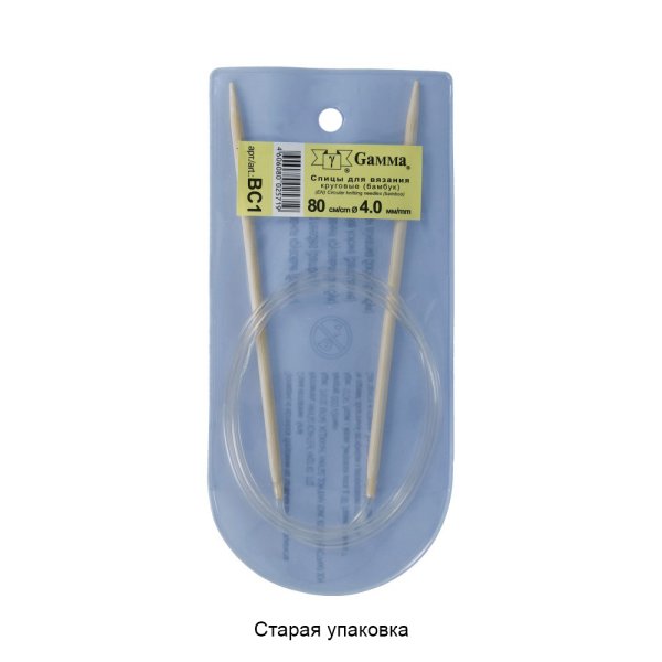 Спицы круговые GAMMA бамбук d 4.0 мм 80 см BC1-40