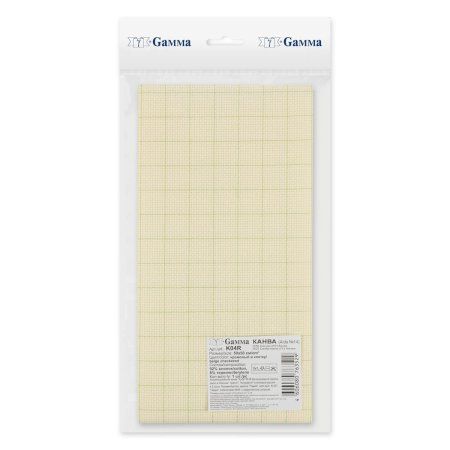 Канва GAMMA Aida №14 92% хлопок, 8% терилен 1 шт 50 x 50 см ± 2 см кремовый в клетку K04R-50-50-C