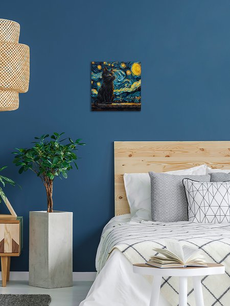 Кристальная (алмазная) мозаика ФРЕЯ на подрамнике "Кот Ван Гога" 30 х 30 см ALPD-293