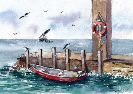 Пазл 1000 элементов ФРЕЯ "Лодка на причале" PZL-1000/17