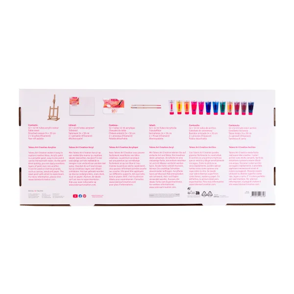 Набор акриловых красок ART CREATION 12 цв x 12 мл + аксессуары RT9011713M