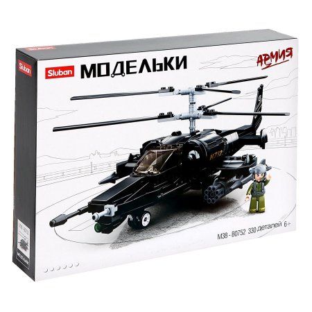 Конструктор Модельки "Вертолет "Черная акула" 330 деталей SIM-9590283