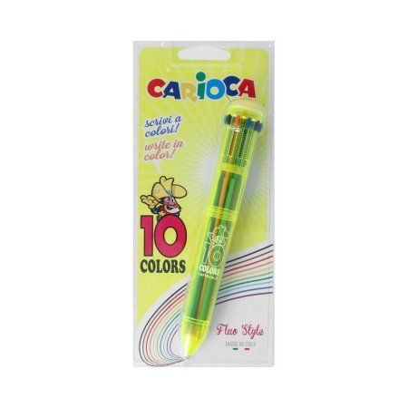 Ручка шариковая автоматическая Carioca 10-в-1 1 мм 1 шт 10 цв Fluo цвет чернил: ассорти 41501