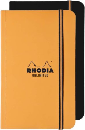 Блокнот RHODIA Unlimited A6 80 г/м2 60 л, в клетку, мягк.обл., на резинке, цвет ассорти RH-118058C