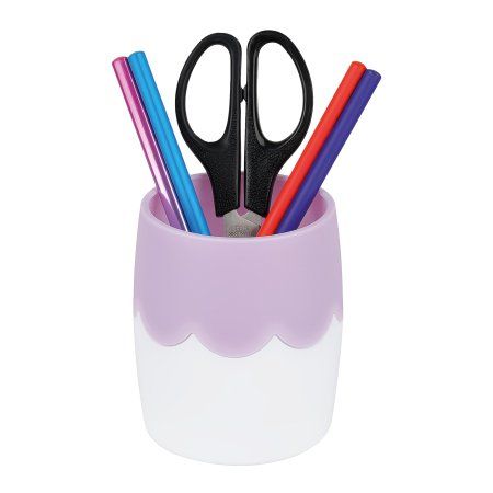 Подставка-стакан СТАММ пластиковая, двухцветная, пастельные цвета, ассорти RE-ПС-30309