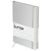 Ежедневник недатированный A5 136л. BG "Glitter. White" твердый переплет, диз. картон, на резинке, карман, белый RE-DuA5_61212