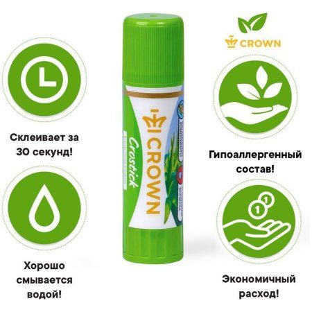 Клей-карандаш Crown "Expert" 8 г ПВП RE-CG-080 Клей-карандаш Crown "Expert" 8 г ПВП RE-CG-080