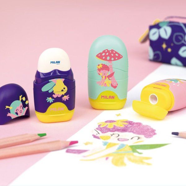 Ластик-точилка MILAN Capsule Fairy Tale, контейнер ассорти ML-4701116FR